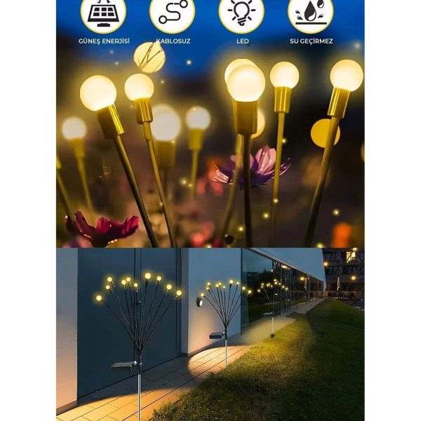 6 Led'li Güneş Enerjili Ateş Böceği Çiçek Lamba