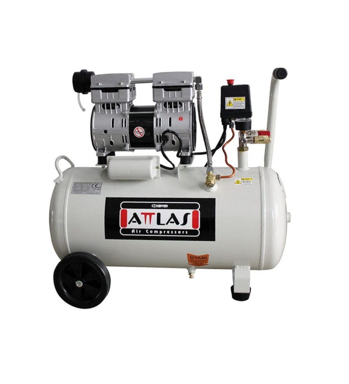 Attlas SK1050 Monofaze Sessiz Kompresör 230 V 8 Bar 50 LT - Görsel 1