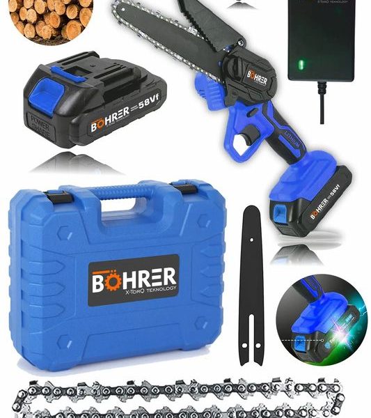 BÖHRER 58 Vf 5ah Blue Brushless 20 Cm Pala Çift Akülü Şarjlı Dal Budama Testeresi Dal Budama Makinesi