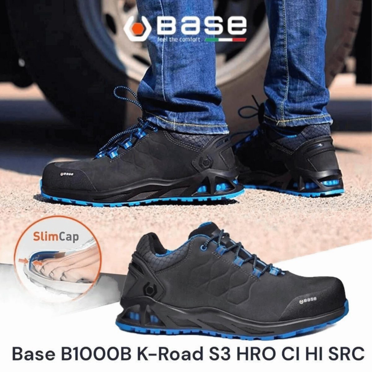 Base B1000B Kaptiv Serisi S3 HRO SRC Kompozit Burun Elektrikçi İş Ayakkabısı - Görsel 2